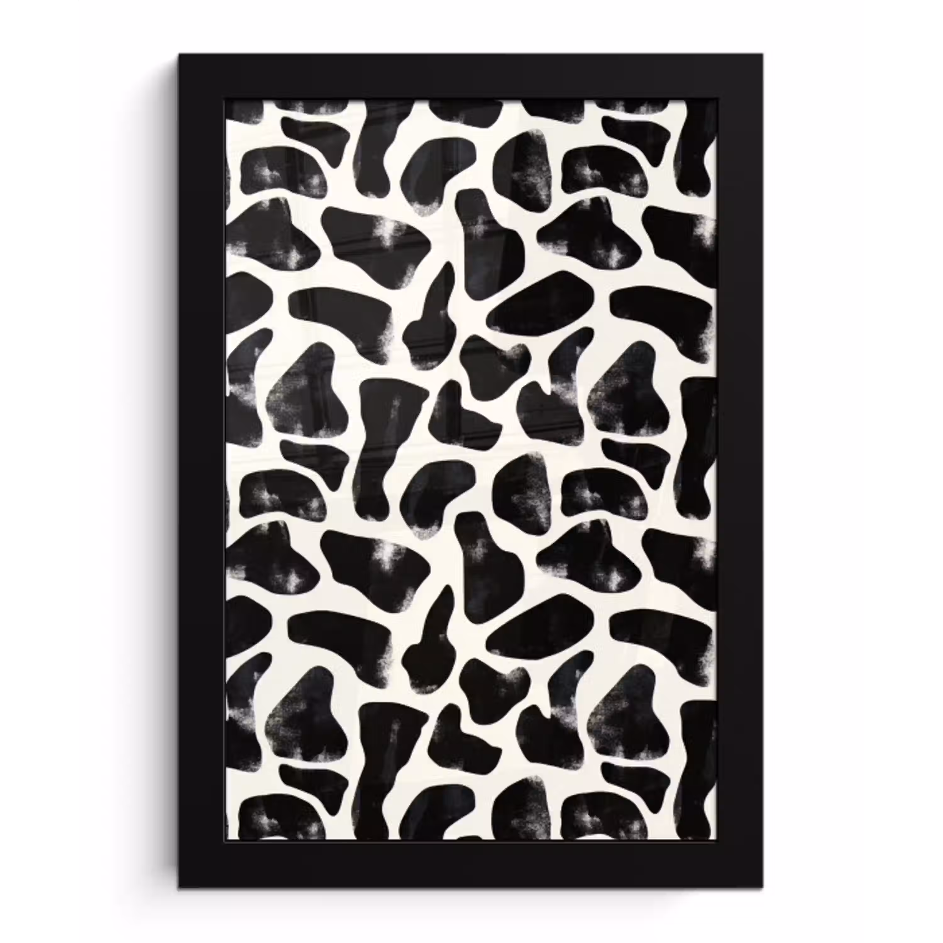 Dierenpatroon - Vlekken - Zwart - Wit fotolijst zwart zonder passe partout klein 224 -3d