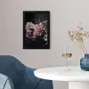 Bloemen - Vintage - Pastel - Zwart - Boeket fotolijst zwart zonder passe partout klein -sfeer4