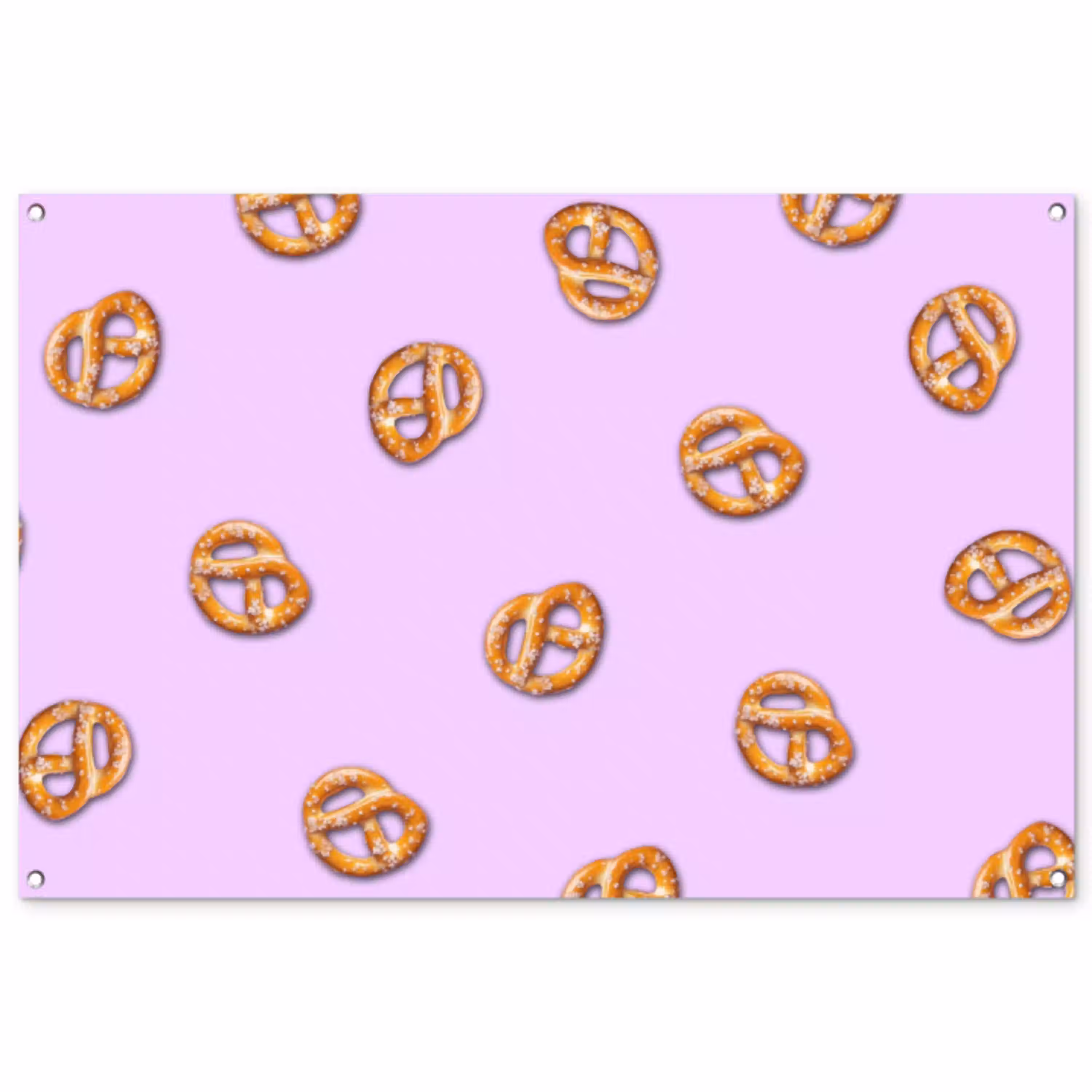 Pretzels - Eten - Paars tuinposter los doek groot -3d