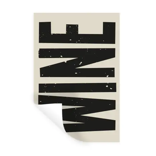 Zwart - Wijn - Decoratie - Vintage Muursticker klein -3d
