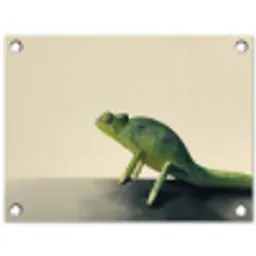 Kameleon - Groen - Minimalistisch tuinposter los doek klein -3d