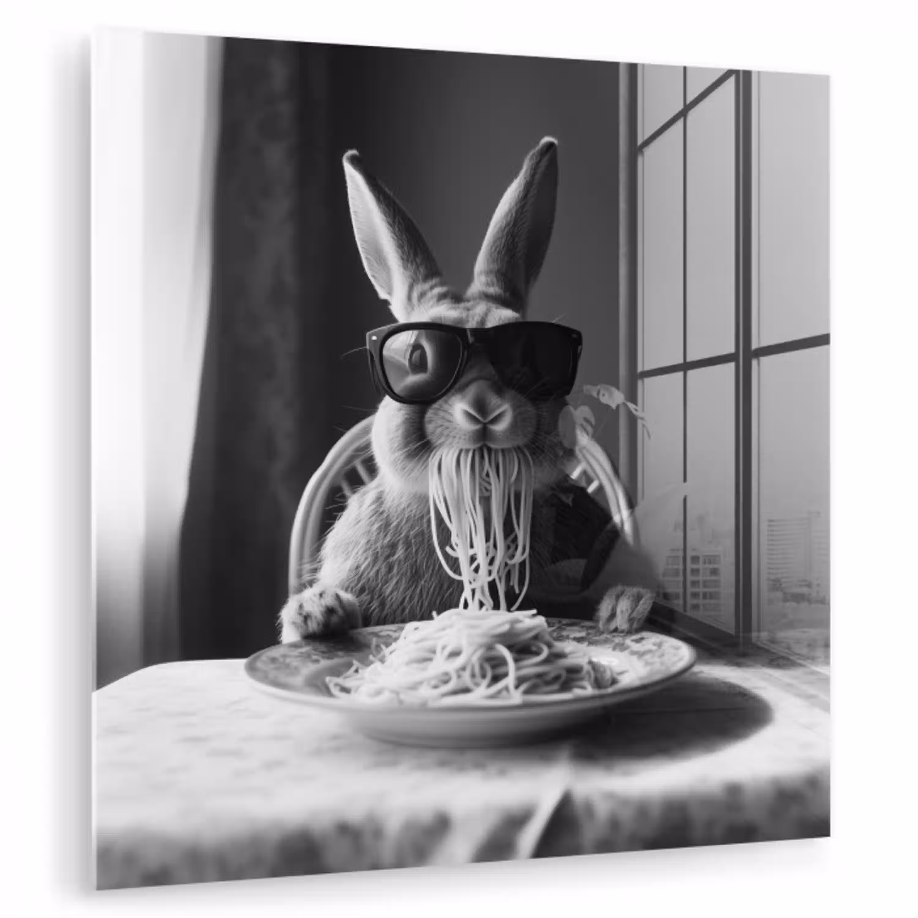 Konijn - Bunny - Zonnebril - Tafelkleed - Pasta - Schattig plexiglas 5mm klein -zzzproduct_nieuw