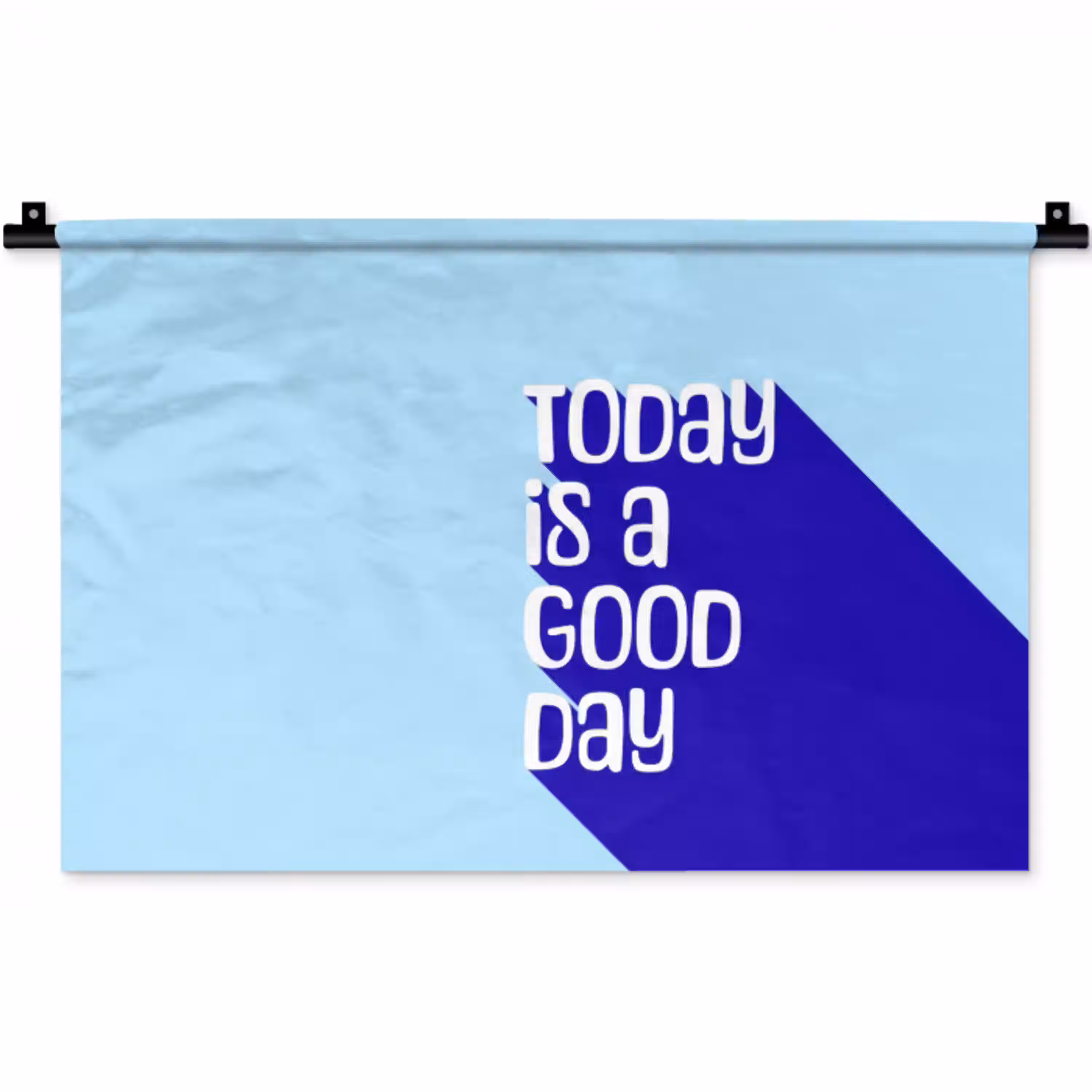 Today is a good day - Blauw - Schaduw Wandkleed katoen klein -zz3d
