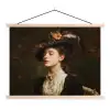 Vrouw - Victoriaans - Portret textielposter latten blank klein -3d