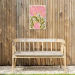 Bloemen - Bladeren - Abstract - Roze Tuinposter op houten frame 2 cm dik klein -sfeer4