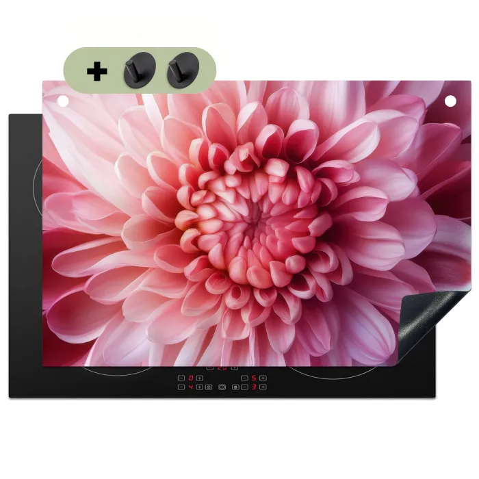 Dahlia - Bloem - Close up - Roze Inductie beschemer met haakjes klein -3d