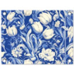 Bloemen - Delfts Blauw - Patroon - Tulp tuinposter los doek klein -3d