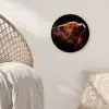 Schotse hooglander - Koe - Hoorns - Portret - Dieren Wandcirkel kunststof plaat 5mm dik klein -sfeer5