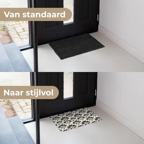 Abstract - Patroon - Zwart Deurmat klein 898 -voor-na_NL