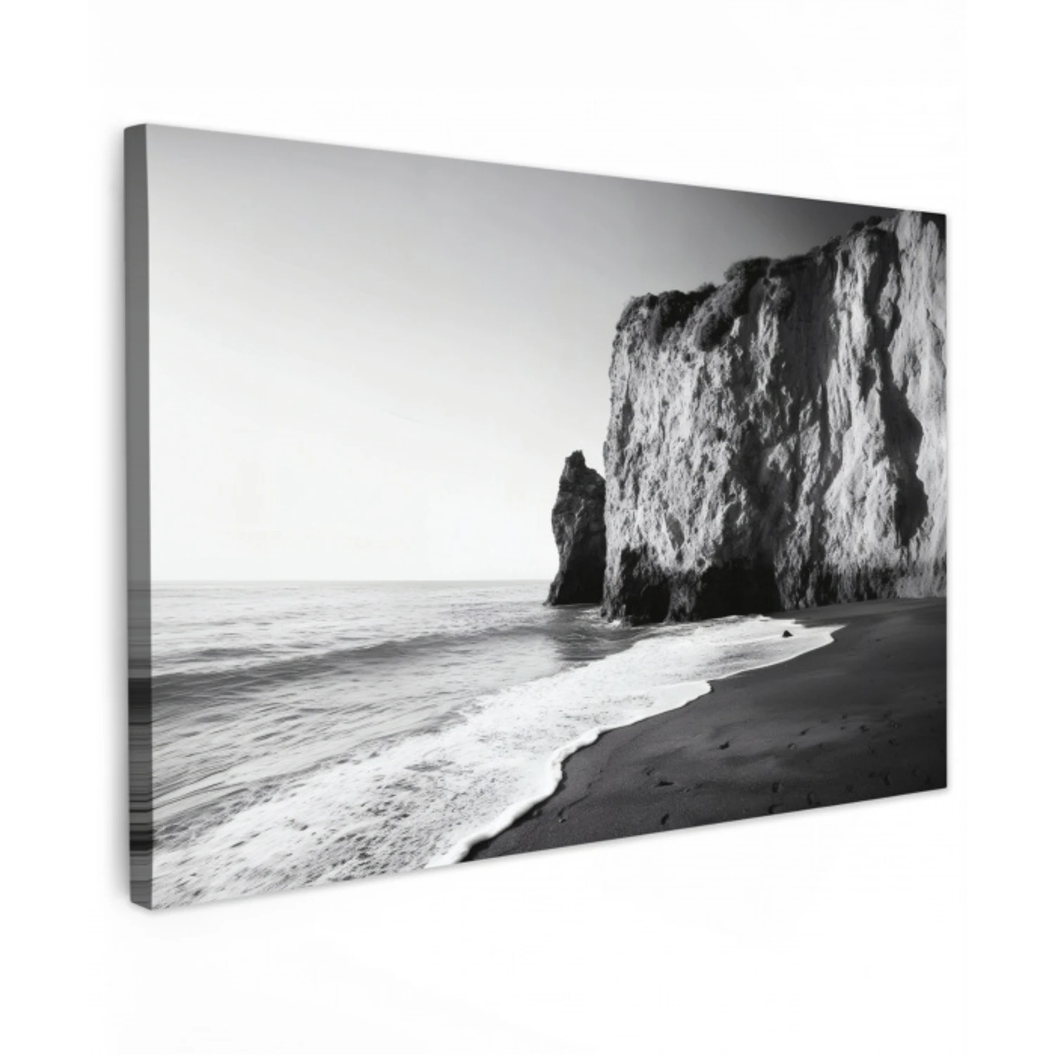 Strand - Klif - Golven - Voetstappen canvas 2cm klein -z3d