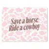 Koeienprint - Roze - Cowboy - Horse muismat rubber klein -3d