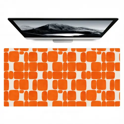 Patroon - Retro - Oranje Muismat XXL klein 681 -zzz3d