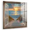 Doorkijk - Strand - Pad - Zonsondergang plexiglas 5mm klein -zzzproduct_nieuw