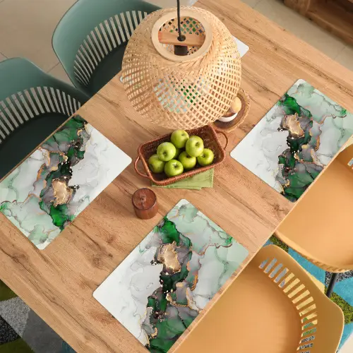 Marmer - Goud - Groen - Luxe Placemat vinyl groot -zzsfeer5_Kitchenyeah-website