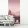 Landschap - Mistig - Roze fotobehang vinyl groot -woonkamer