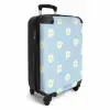 Pastel - Margieten op licht hemelsblauwe achtergrond NBS - Handbagage koffer - Kinderen Unisex middel -productfoto_3d