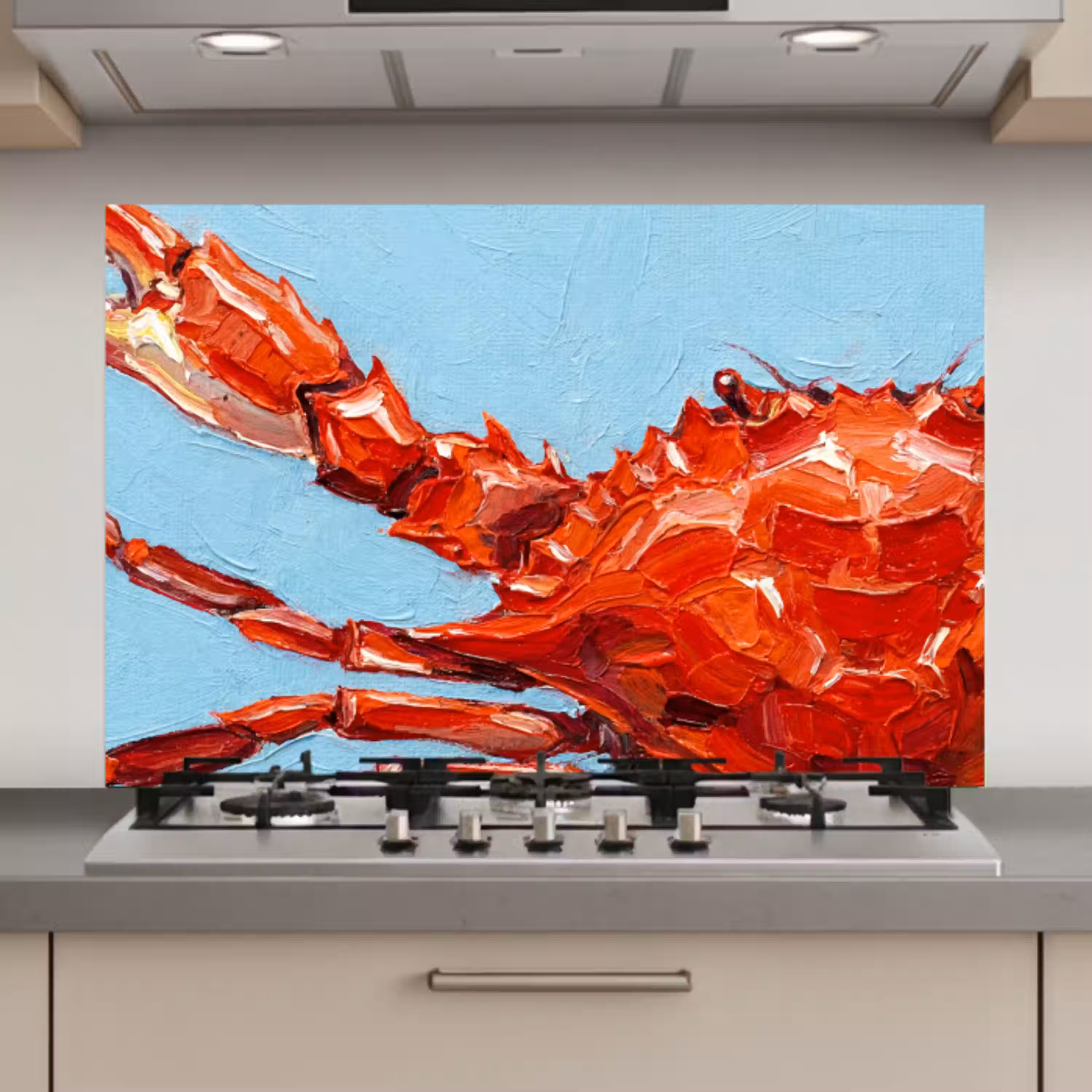 Krab - Zee - Dieren - Abstract - Rood keuken achterwand spatscherm klein -3d_website