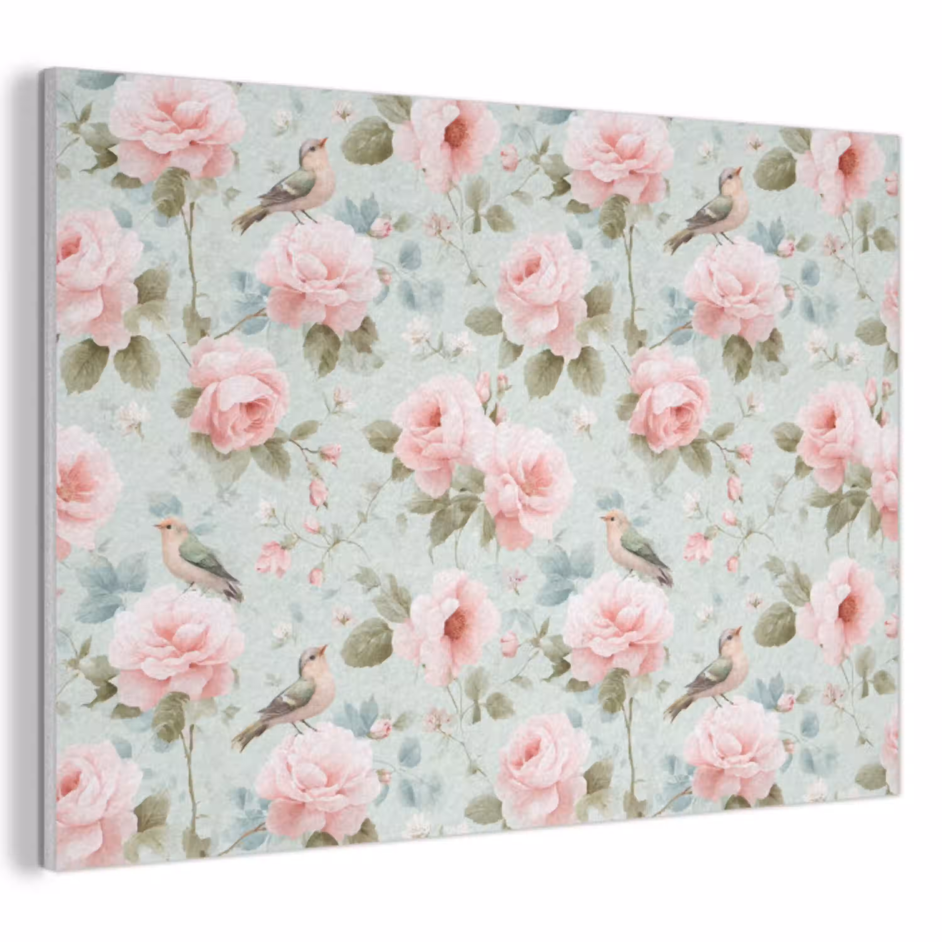 Rozen - Vogels - Pastel - Kleurrijk PET vilt klein 837 -3d