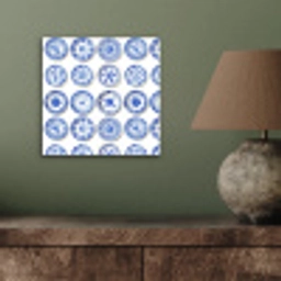 Borden - Bloemen - Patroon - Blauw aluminium wit klein 46 -sfeer2