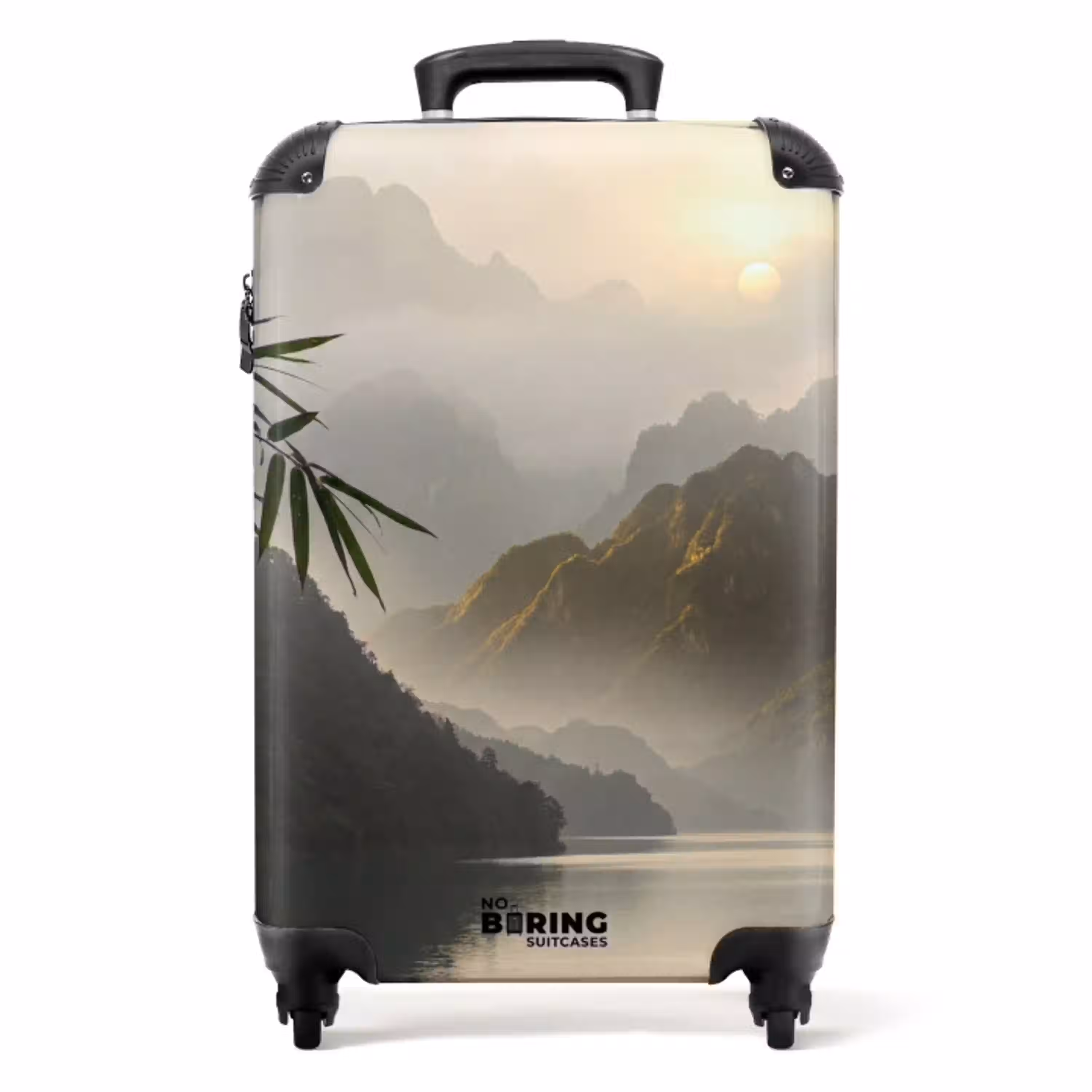 Bergen - Water - Mist - Natuur - Landschap NBS - Handbagage koffer - Volwassenen Unisex middel -productfoto_recht