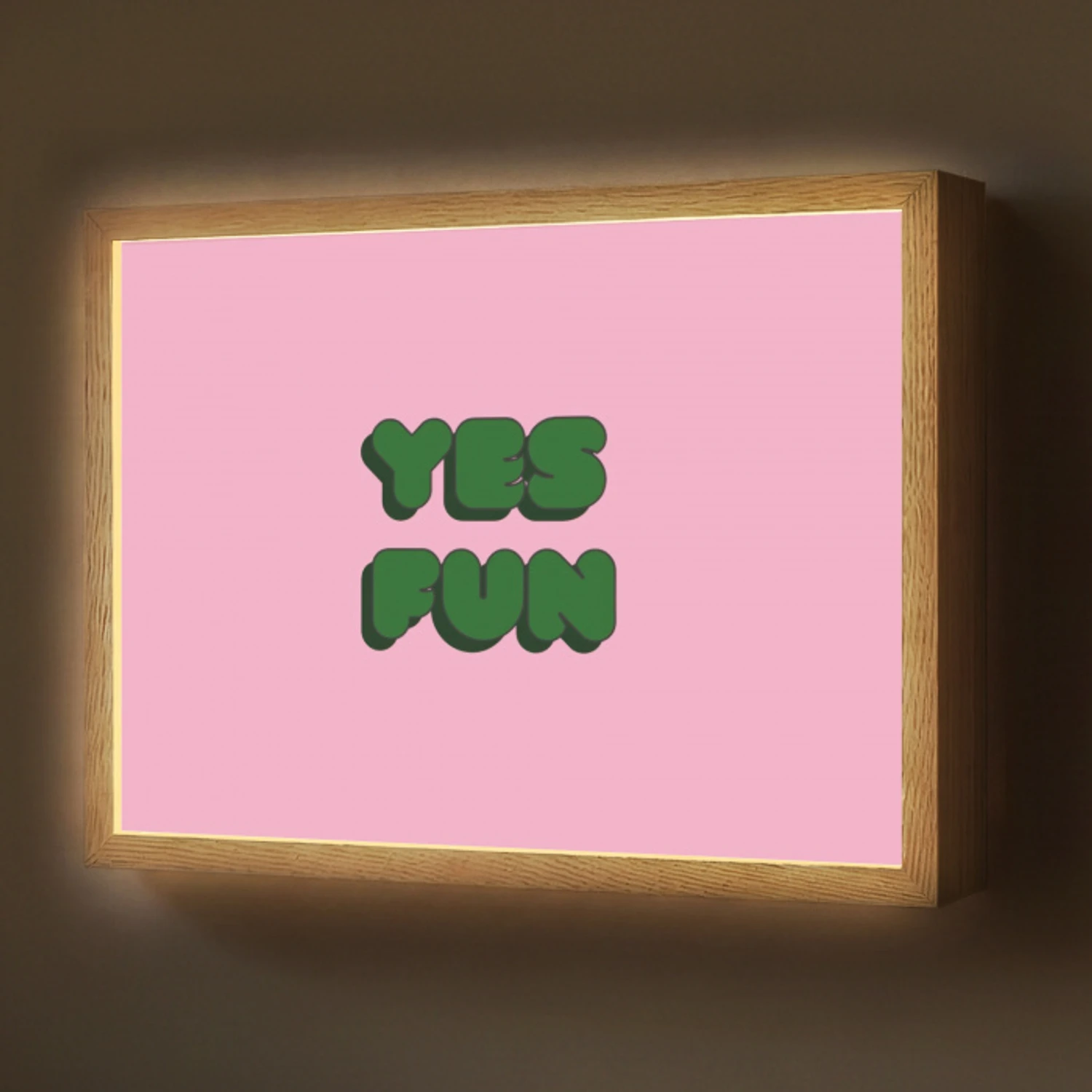Yes fun - Groen - Roze Light Box met batterij (Wandlamp) middel -z3d_website