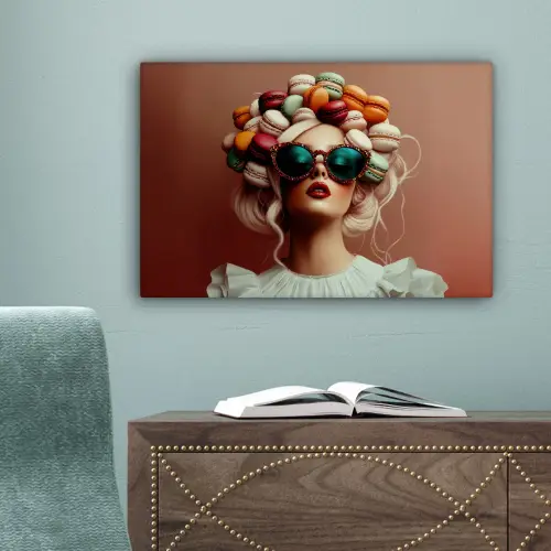 Vrouw - Macarons - Bril canvas 2cm klein -sfeer4