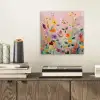 Schilderij - Bloemen - Abstract - Kleurrijk aluminium wit klein -sfeer1