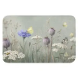 Vlinders - Wildbloemen - Illustratie - Kleurrijk Badmat klein -3d