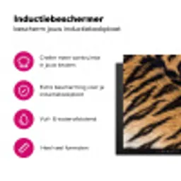 Realistisch - Tijgervacht - Zwart Inductie beschermer vinyl 3mm klein -wsfeer2_website