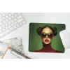 Vrouw - Groen - Bril - Aesthetic - Modern muismat rubber klein -witbureau