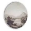 Klassiek - Landschap - Sereen Akoestische PET Vilt - Rond klein -3d