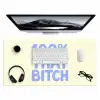 100% that bitch - Blauw - Wit Muismat XXL klein -3d