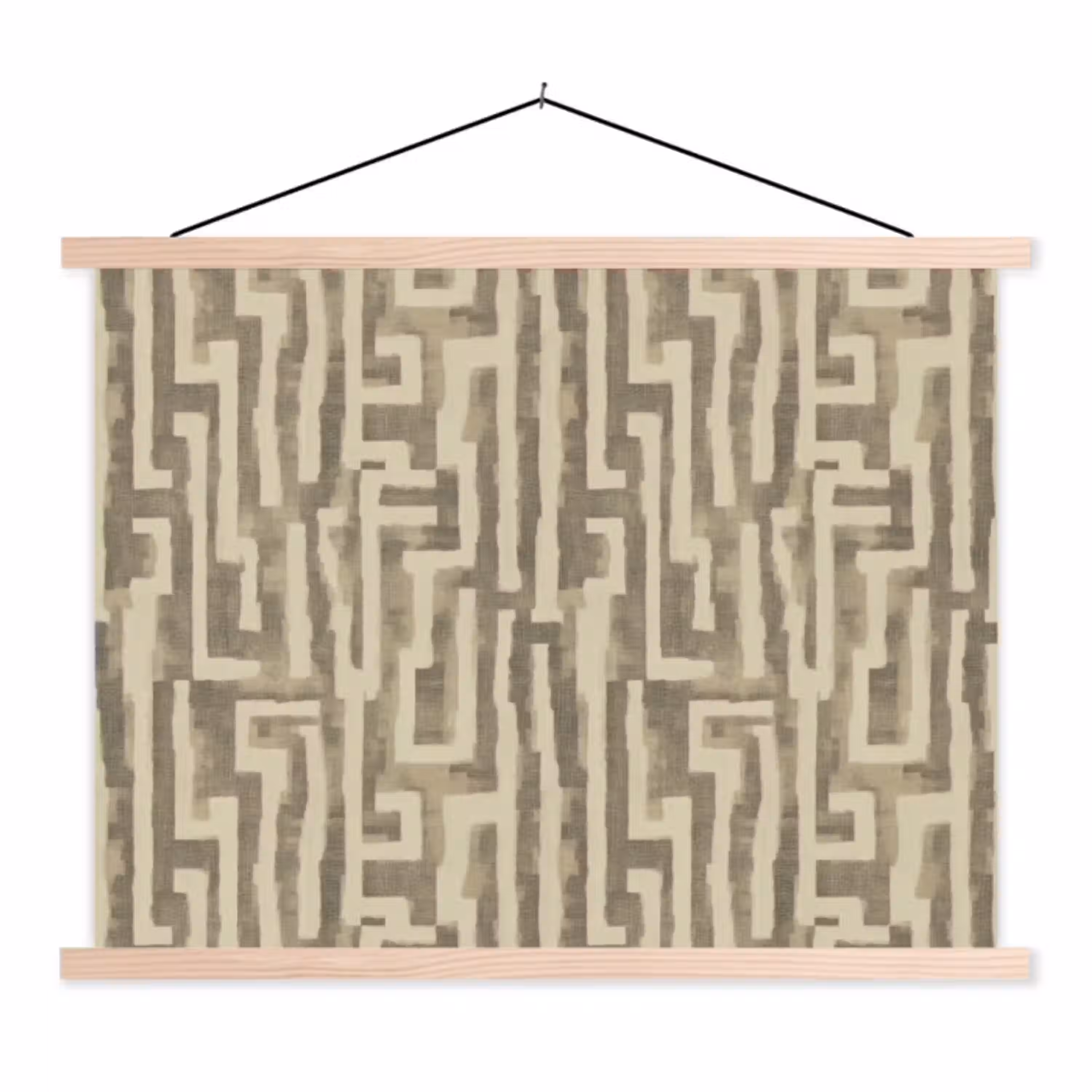 Abstract - Geometrisch - Groen textielposter latten blank klein 122 -3d