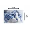 Kat - Patroon - Blauw Placemat vinyl groot -specs