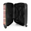 Strepen patroon rood NBS - Handbagage koffer - Kinderen Unisex middel -binnenkant