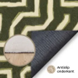 Lijnen - Abstract - Groen Vloerkleed Rechthoek klein 1091 -uniquesellingpoint_antislip_NL_DE