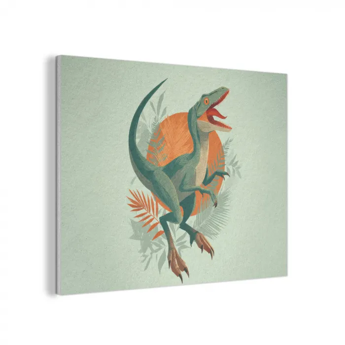 Dino - Bladeren - Grafisch - Groen PET vilt klein -3d