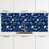 Luxe - Blauwe - Marmer - Stenen keuken achterwand 2 middel 871 -3d