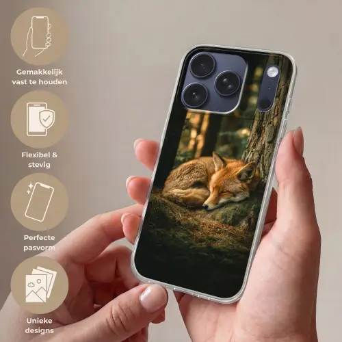 Vos - Bos - Slapen Telefoonhoesje iPhone 17 Pro klein -sfeer3_NL