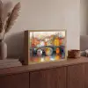 Gracht - Huizen - Kunst - Art Light Box met batterij (Wandlamp) middel -sfeer2
