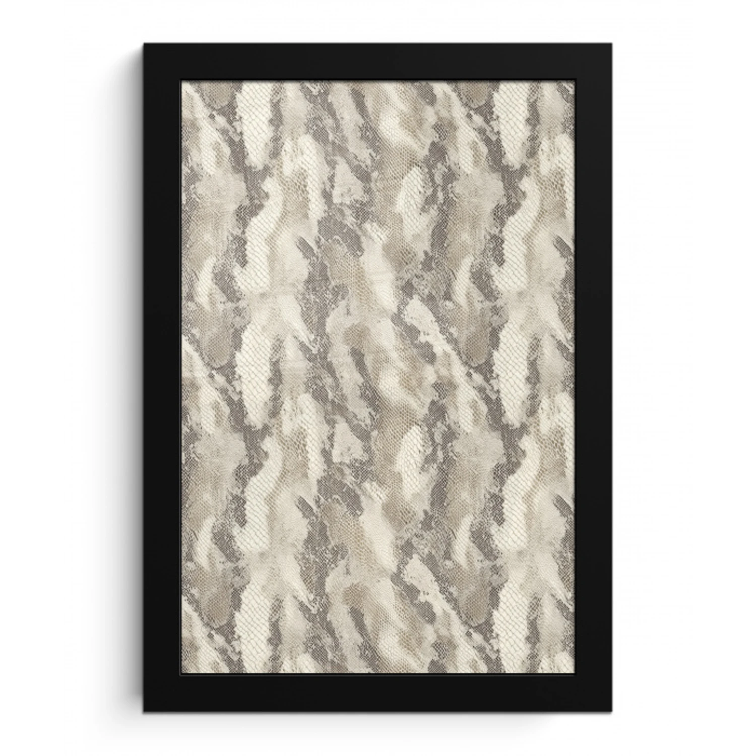 Slang - Patroon - Taupe fotolijst zwart zonder passe partout klein 224 -3d