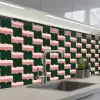 Vlechtpatroon - Groen - Roze - Geometrisch keuken achterwand 2 middel 871 -3d_schuin