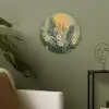 Bloemen - Bladeren - Zon - Groen Akoestische PET Vilt - Rond klein -sfeer2