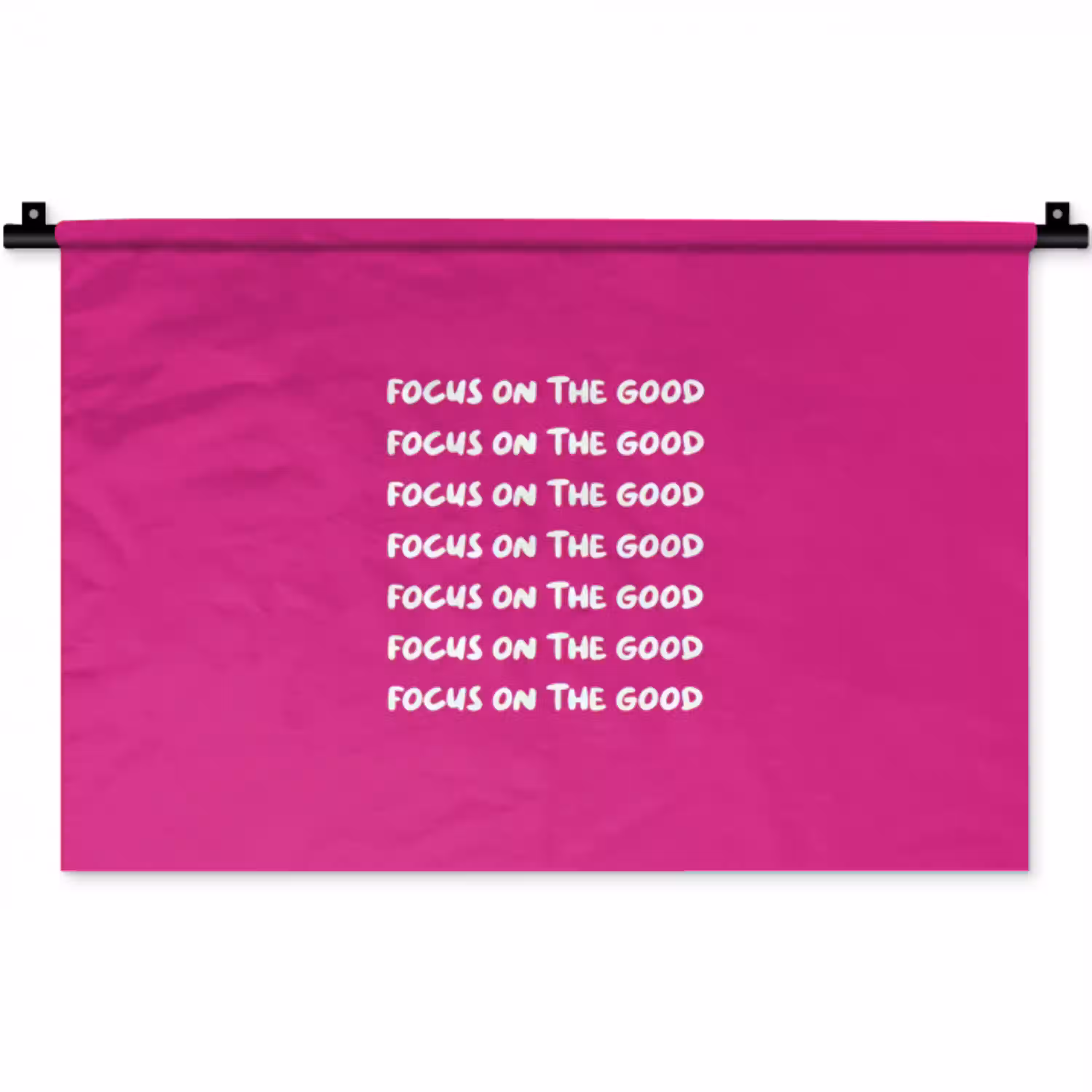 Focus on the good - Roze - wit Wandkleed katoen klein -zz3d