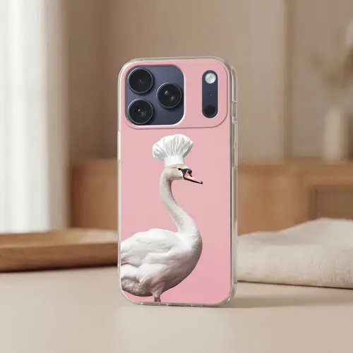 Zwaan - Koksmuts - Mooi - Klassiek Telefoonhoesje iPhone 17 Pro klein -sfeer2