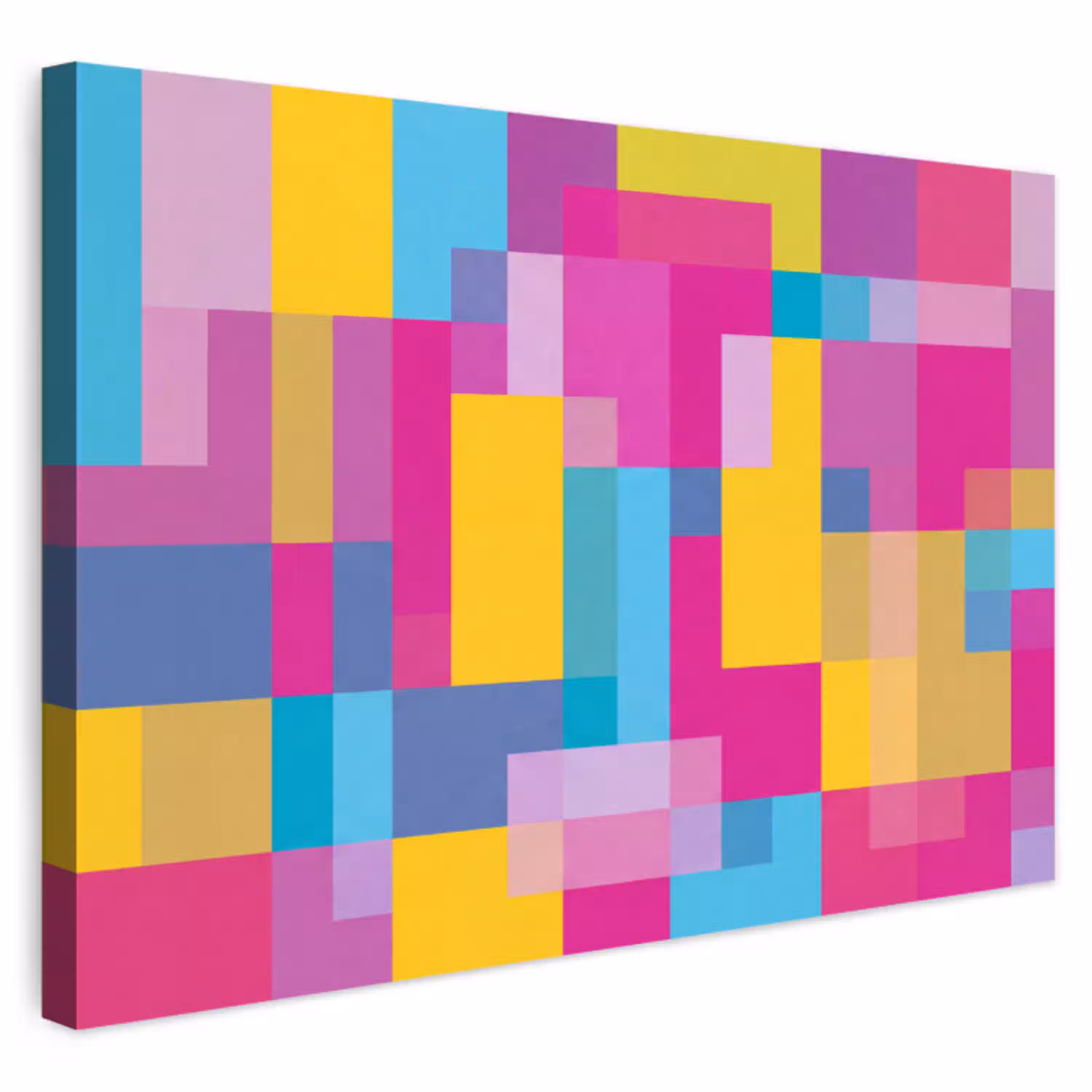 Abstract - Geometrisch - Kunst - Kleurrijk - Modern Tuinposter op houten frame 2 cm dik klein -3d