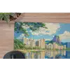 Berg - Skyline - Strand - Water muismat rubber klein -closeup