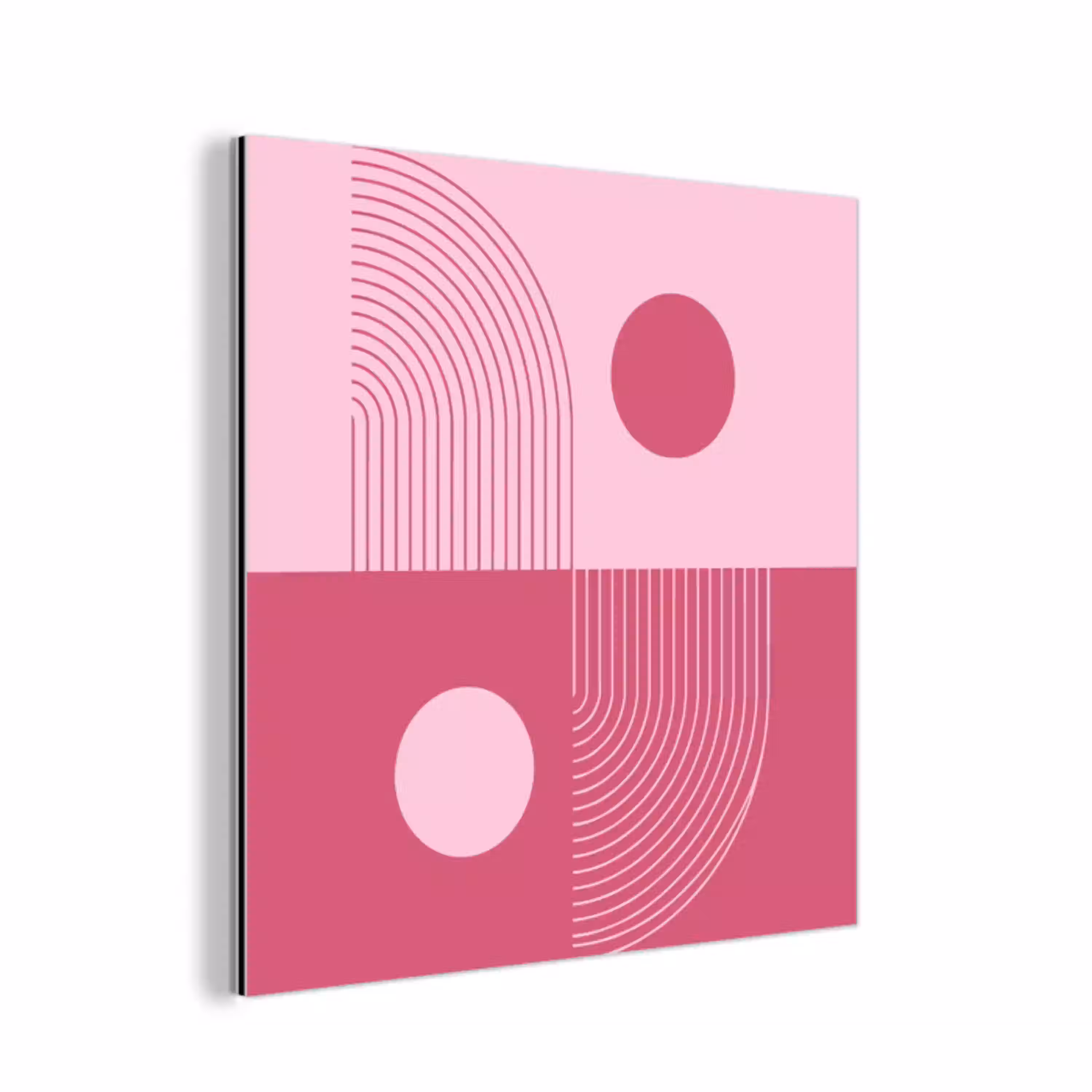 Geometrie - Patroon - Abstract - Roze - Modern aluminium wit klein -3d