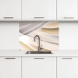 Golven - Abstract - Beige keuken achterwand 2 middel -3d