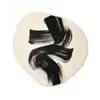 Strepen - Zwart - Abstract Wandcirkel Organisch Aluminium middel -3d